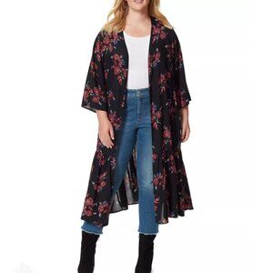 Jessica Simpson Women's Leilani Floral Tiered Kimono - L